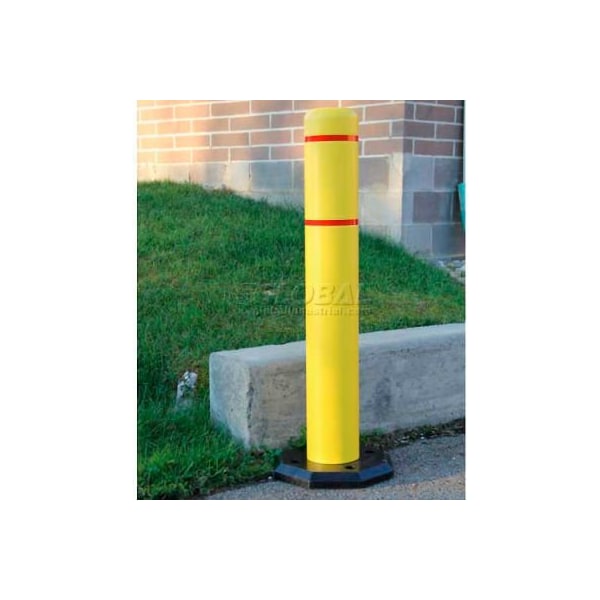 Innoplast Innoplast BollardGard Anywhere with 25 lb. Rubber Base, Red/No Tape, 4in x 52in, BGAW452RN - main